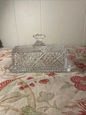 Godinger Dublin Crystal Covered Butter Dish with Lid - 2 Piece Set